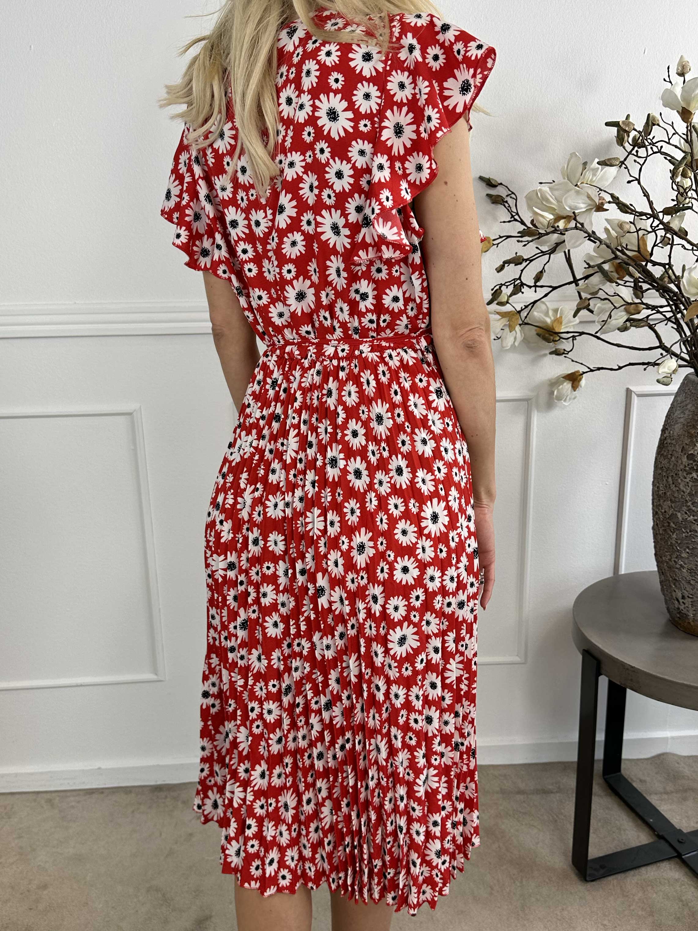 Callidora Flower - Kjole i blomsterprint med plisseringer og flæser